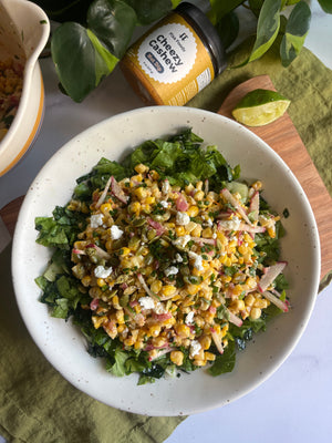 Elote Corn Salad with Cheezy Cashew