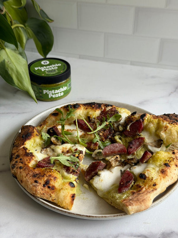 Sourdough Pistachio Pesto Pizza