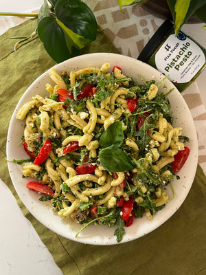 Spring Pistachio Pesto Pasta Salad